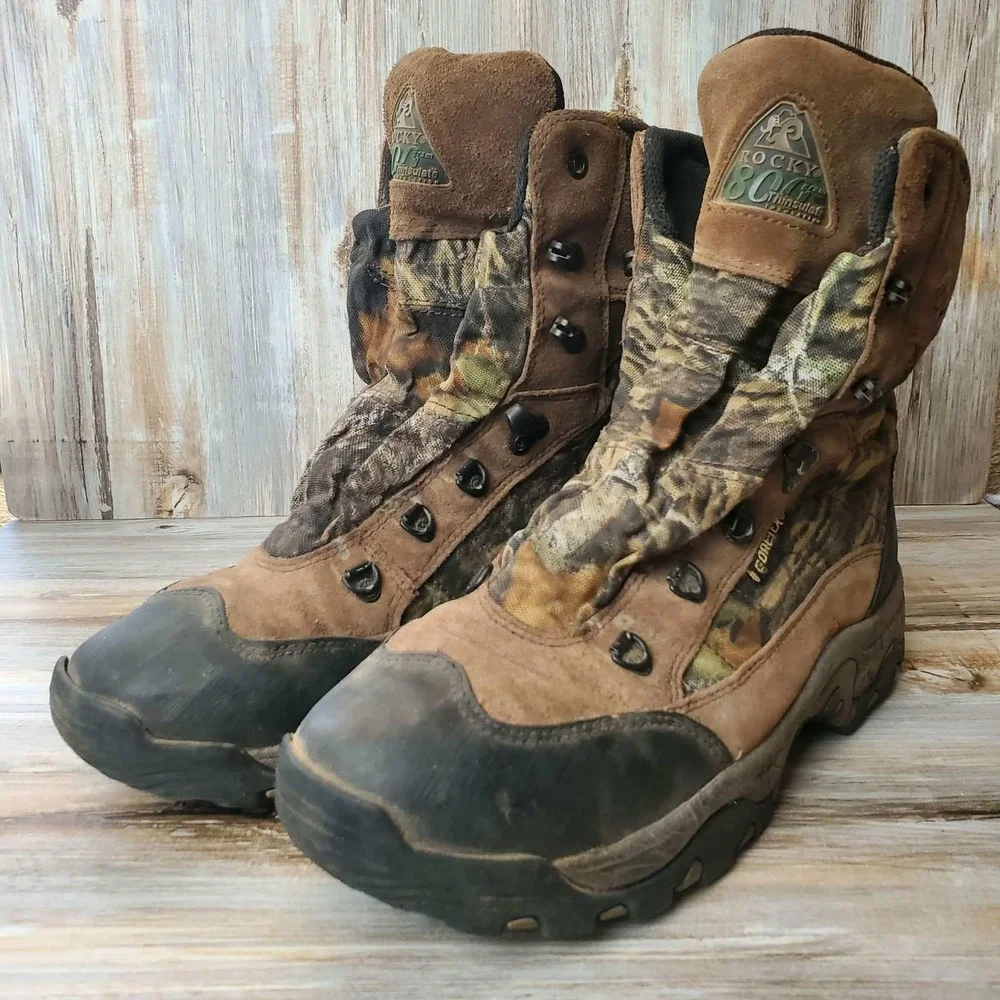 Rocky BearClaw 3D 800G Thinsulate Gore-Tex Camo Hunting Boots Mens 9M 7327‎